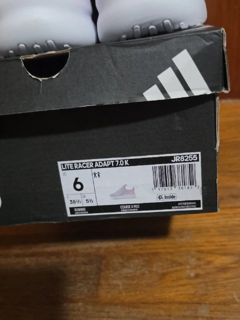 NWT adidas Kids LITERACER Adapt 7.0K Pastel Tie-Dye Sneakers - Size 6